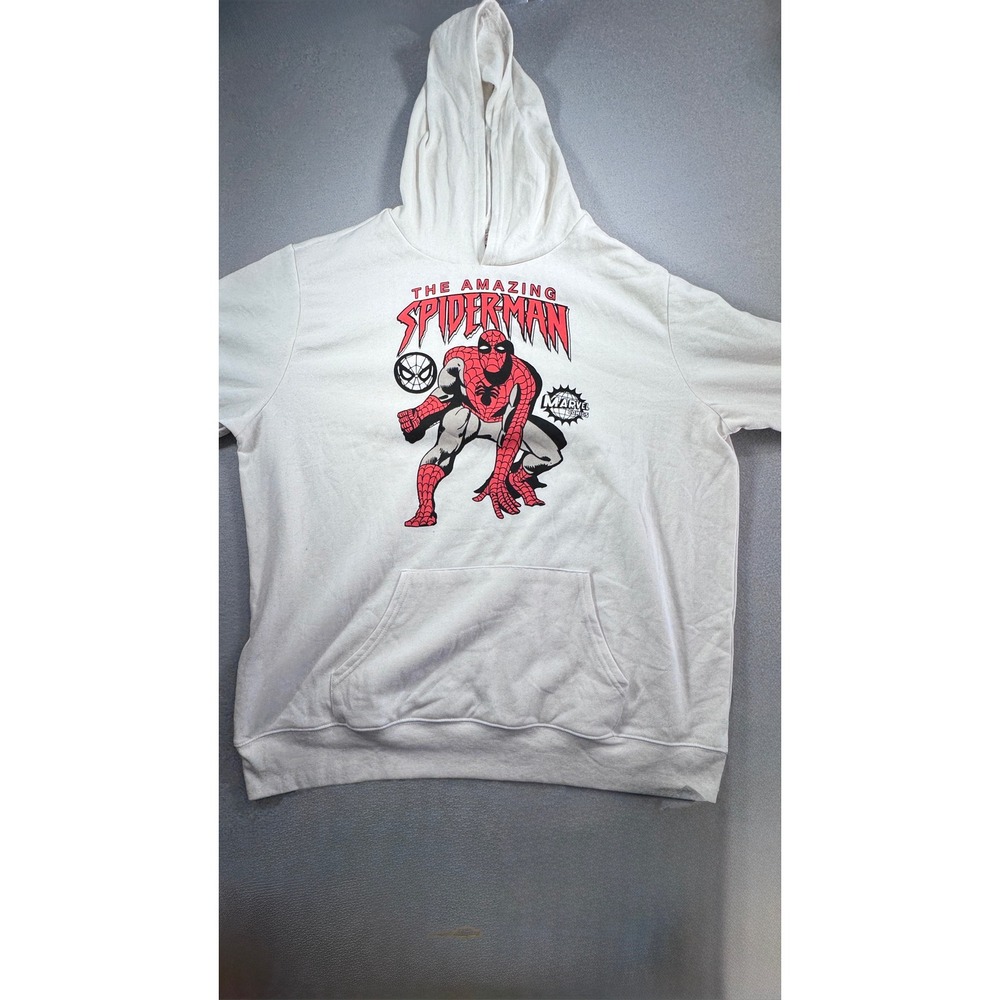 Marvel The Amazing Spider-Man Graphic Hoodie White Mens 2XL Pullover Sweatshirt